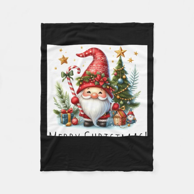 Merry Christmas Cute Christmas Gnome And More  Fleecedecke (Vorderseite)