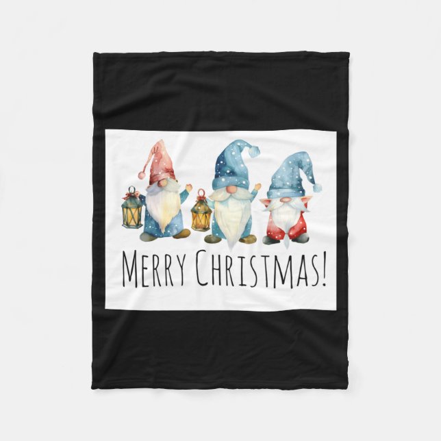 Merry Christmas Cute Christmas Gnomes  Fleecedecke (Vorderseite)