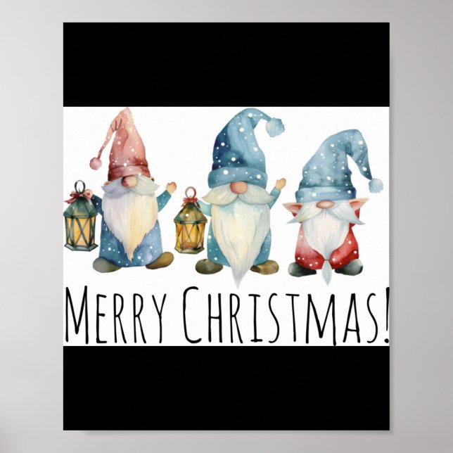 Merry Christmas Cute Christmas Gnomes T Shirt  Poster (Vorne)