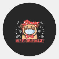 Merry Christmas Cute Pug Dog Breed Furry