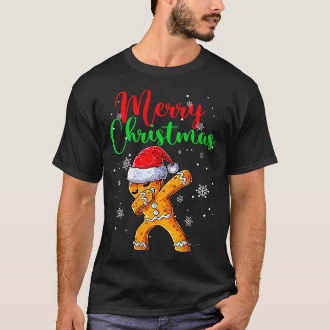 Merry Christmas Dab Gingerbread Xmas Christmas Coo T-Shirt (Vorderseite)