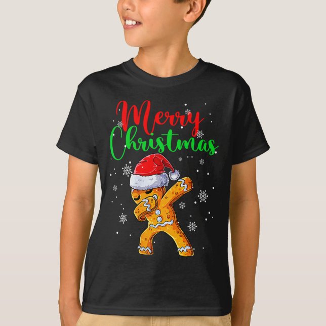 Merry Christmas Dab Gingerbread Xmas Christmas Coo T-Shirt (Vorderseite)