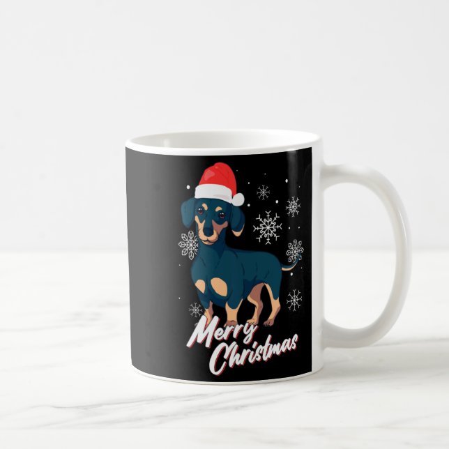 Merry Christmas Dachshund Santa Claus Xmas New Yea Kaffeetasse (Rechts)
