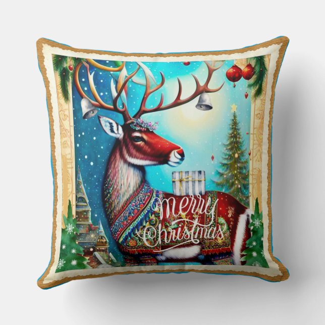 MERRY CHRISTMAS DEER KISSEN (Rückseite)