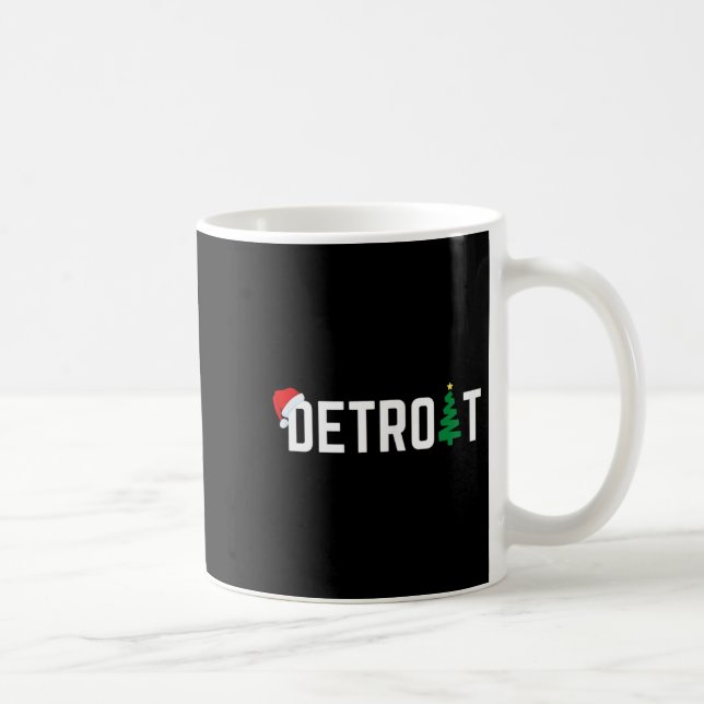 Merry Christmas Detroit Happy Holidays Michigan Sa Kaffeetasse (Rechts)
