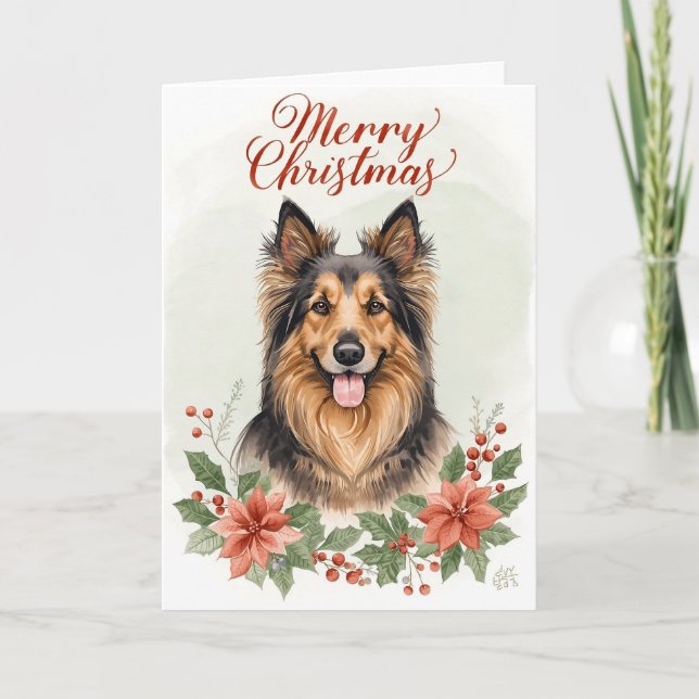 Merry Christmas Dog Festive Holiday Greeting Card Karte (Vorderseite)