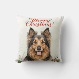 Merry Christmas Dog Festive Living Room Throw  Kissen