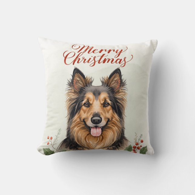 Merry Christmas Dog Festive Living Room Throw  Kissen (Vorderseite)