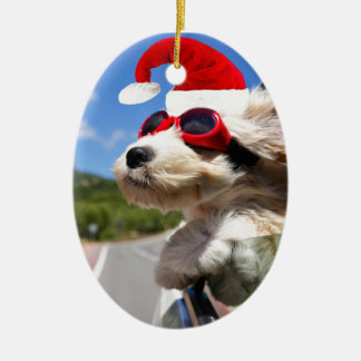 Merry Christmas dog Keramikornament
