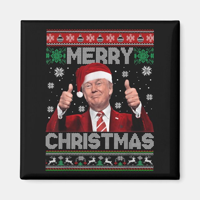 Merry Christmas Donald Trump Santa Family Xmas Ugl Magnet (Vorne)