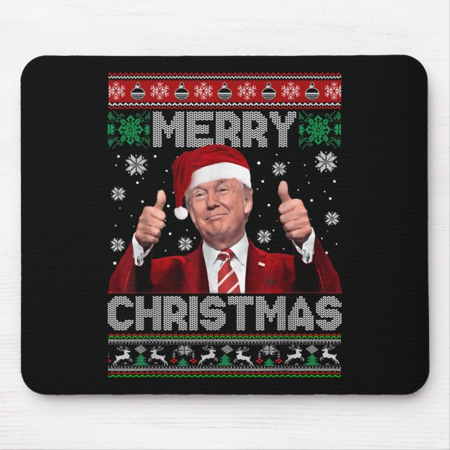 Merry Christmas Donald Trump Santa Family Xmas Ugl Mousepad (Vorne)