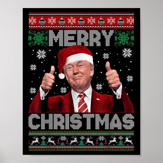 Merry Christmas Donald Trump Santa Family Xmas Ugl Poster (Vorne)