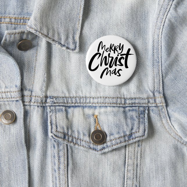 Merry CHRISTmas Erklärung Religiöse Schriften Button (Beispiel)