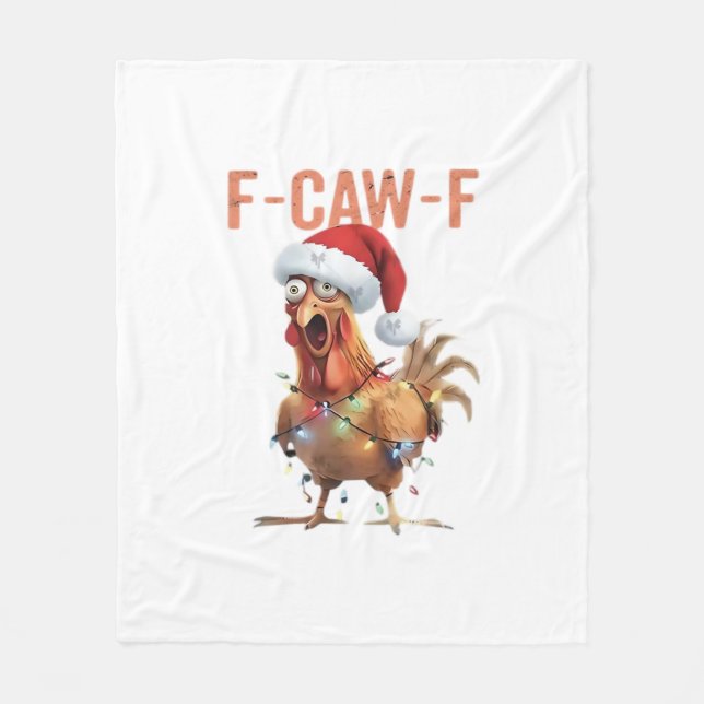 Merry Christmas F-Caw-F Classic Retro Cool Fleecedecke (Vorderseite)