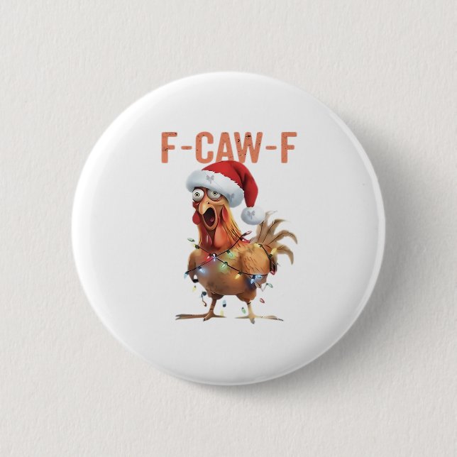 Merry Christmas F Caw F Retro Cool Design Button (Vorderseite)