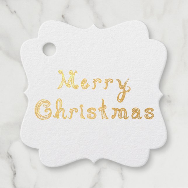 Merry Christmas Fabric Font Letters Line Art  Geschenkanhänger (Vorderseite)