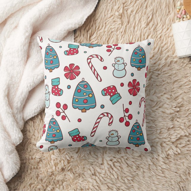 Merry Christmas family Gathering Set on Warm Kissen (Decke)