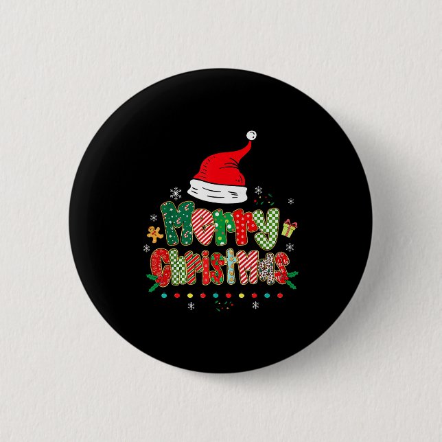 Merry Christmas Family Matching Outfit Xmas Squad  Button (Vorderseite)