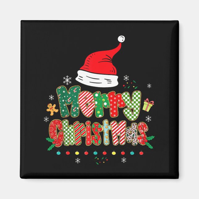 Merry Christmas Family Matching Outfit Xmas Squad  Magnet (Vorne)