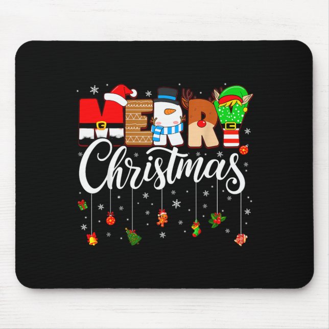 Merry Christmas Family Matching Pajamas Xmas Men W Mousepad (Vorne)