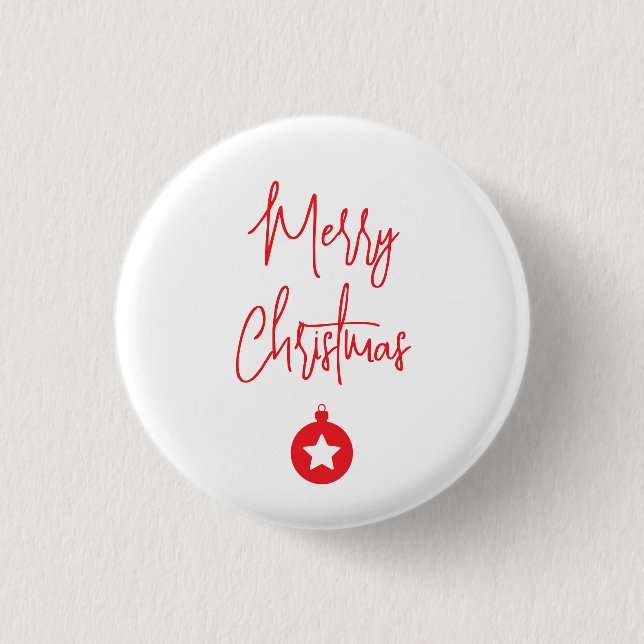 Merry Christmas Family New Year Message Button (Vorderseite)