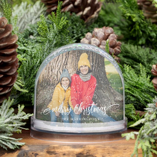 Merry Christmas Family Photo Snow Globe Schneekugeln (Winter)