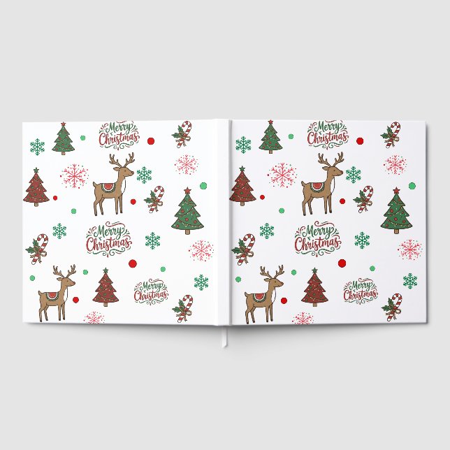 Merry Christmas Family Reunion Memory Guest Book Gästebuch (Voll)