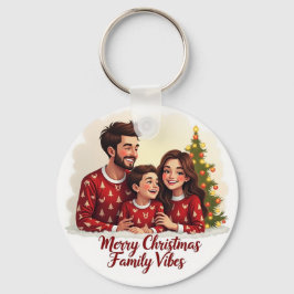 Merry Christmas Family Vibes Keychain Schlüsselanhänger