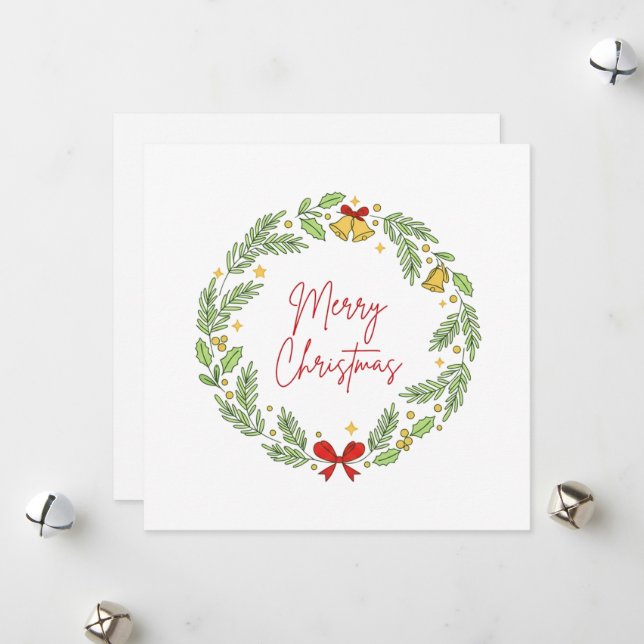 Merry Christmas Feiertagskarte (Vorderseite/Rückseite Beispiel)