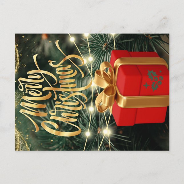MERRY CHRISTMAS FEIERTAGSPOSTKARTE (Vorderseite)