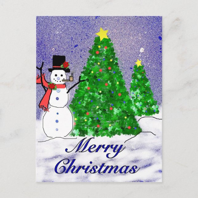 Merry Christmas Feiertagspostkarte (Vorderseite)