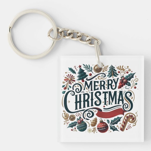 Merry Christmas Festive & Heartfelt  Schlüsselanhänger (Vorderseite)