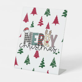 MERRY Christmas” Festive Pedestal Sign Sockelschild