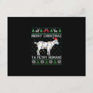 Merry Christmas Filthy Humans Goat Ugly Christmas Ankündigungspostkarte