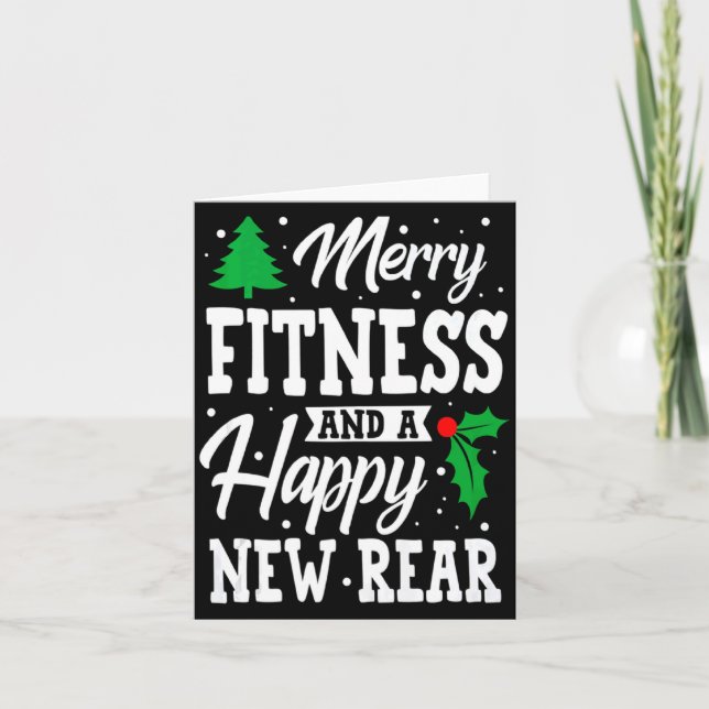 Merry Christmas Fitness Happy New Rear Workout Xma Karte (Vorderseite)