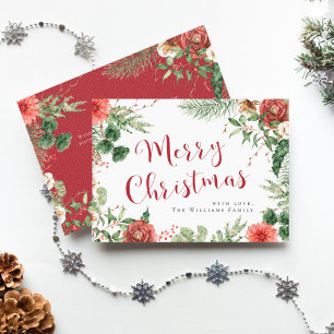 Merry Christmas Floral Holiday Card