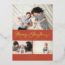 Merry Christmas Foil Script 3 Collage Multi-Foto