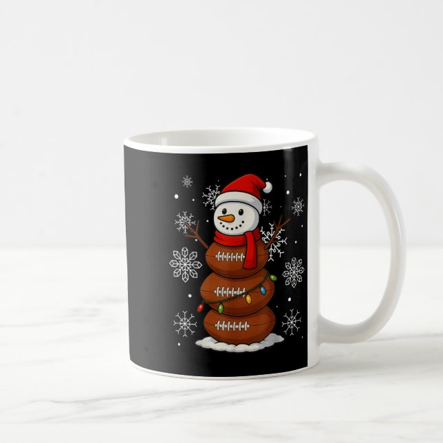 Merry Christmas Football Snowman Holiday Srts Xmas Kaffeetasse (Rechts)