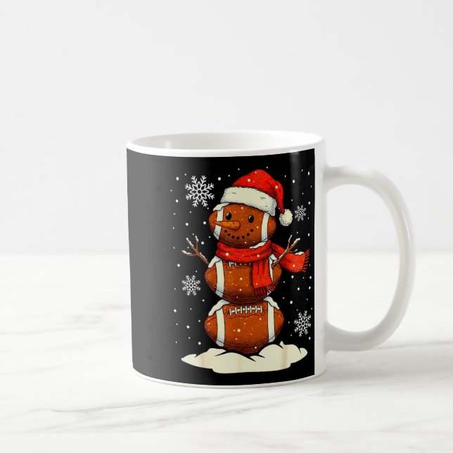 Merry Christmas Football Snowman Holiday Srts Xmas Kaffeetasse (Rechts)