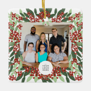 Merry Christmas Foto Custom Logo Corporate Keramikornament