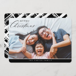 MERRY CHRISTMAS FOTO elegante Kalligraphie schwarz Feiertagskarte