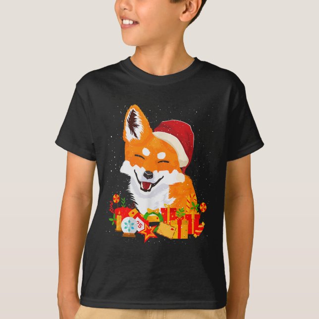 Merry Christmas Fox Foxes Ugly X-mas Sweater Santa T-Shirt (Vorderseite)
