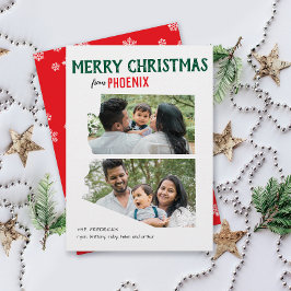 Merry Christmas from Arizona Two Photo Feiertagskarte