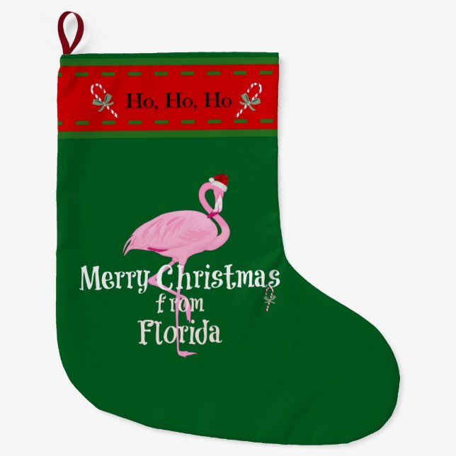 "Merry Christmas from Florida" Großer Weihnachtsstrumpf (Vorderseite)