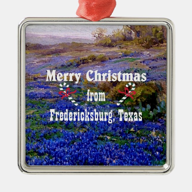 Merry Christmas from Fredericksburg, Texas Ornament Aus Metall (Vorne)