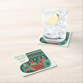 Merry Christmas from My Fox Hole! Rechteckiger Pappuntersetzer