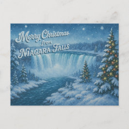 Merry Christmas from Niagara Falls Winter Postcard Postkarte