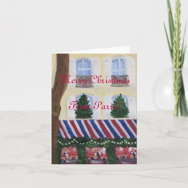Merry Christmas from Paris Feiertagskarte (Vorderseite)
