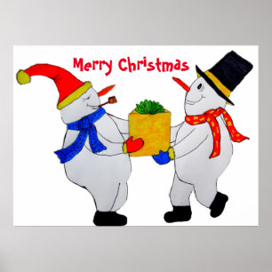 MERRY CHRISTMAS FROM THE SNOWMEN  POSTER
