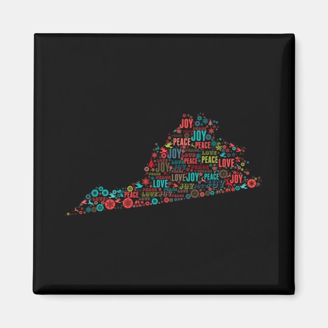 Merry Christmas From Virginia T Shirt  Magnet (Vorne)